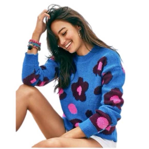 NEW Lilly Pulitzer Ferrara Vibrant Floral Sweater in blue flare - Picture 2 of 12